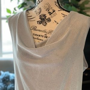 WHBM NWT XL Silver Sleeveless Sweater Blouse
